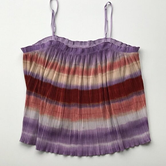 MADEWELL by J Crew Textured Micropleat Tank Top in Ombré Rainbow adjustable XL - Picture 10 of 16